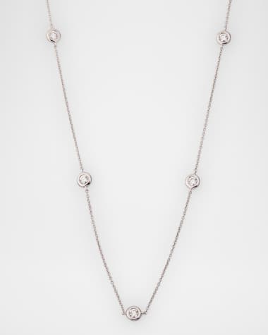 Lisa Nik Sparkle 18K White Gold Petite 5-Station Diamond Necklace