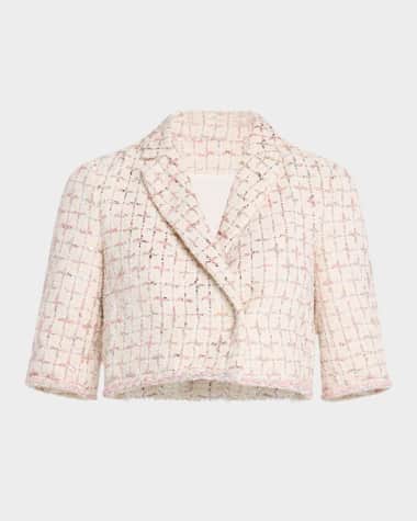 Giambattista Valli Metallic Eyelash Tweed Crop Jacket