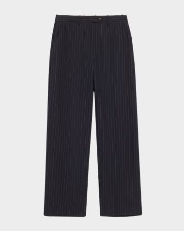 Co Pinstripe Straight Leg Wool Pants