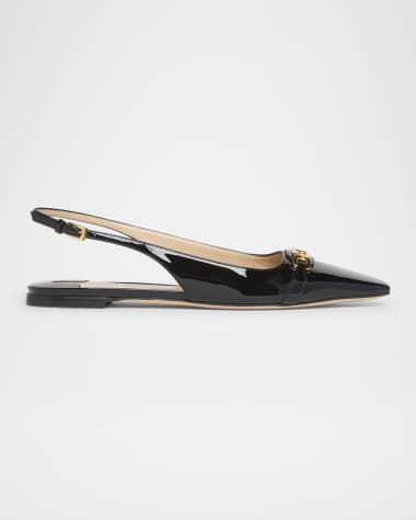 TOM FORD Whitney Patent Leather Slingback Ballerina Flats
