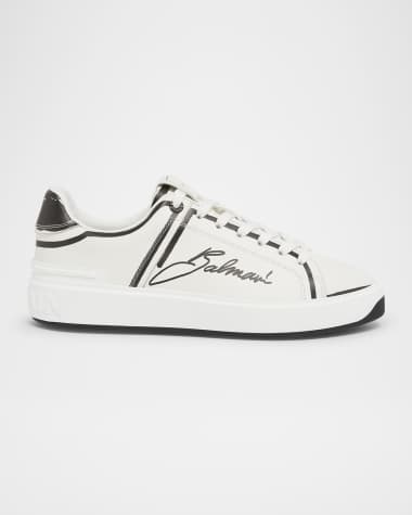 Balmain B-Court Printed Calfskin Low-Top Sneakers
