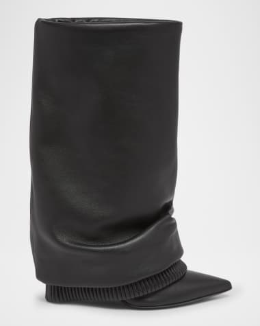 Balmain Calfskin Foldover Boots