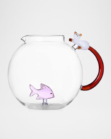 ICHENDORF Tabby Cat Fish and Cat Jug, 81 oz.