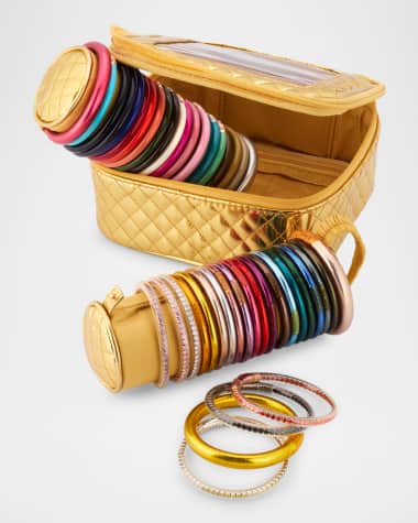 BuDhaGirl NM Exclusive Gold Travel Case and All Weather Bangle Bracelet Bundle