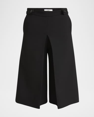 Chloe Pleat Wide-Leg Bermuda Shorts