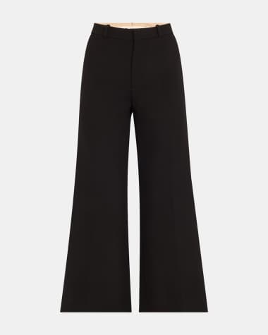 Chloe Wool Crepe Flare Ankle Trousers