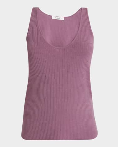 Chloe V-Neck Rib Knit Tank Top
