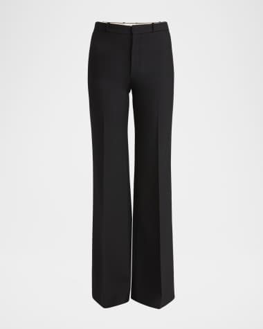 Chloe Flared Crepe Wool Trousers