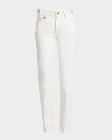 Chloe Mid-Rise Straight-Leg Denim Trousers