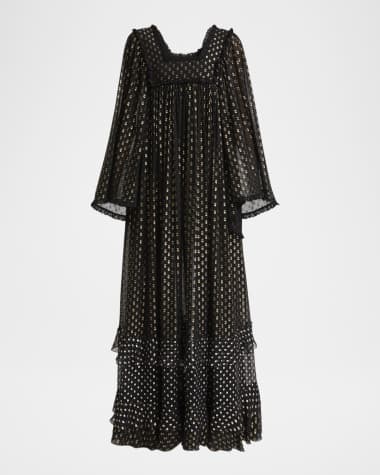 ワンピース CHLOe Floral viscose dress Black CH25SRO32330 Chloe' Floral Viscose Dress - Black - Women | CH25SRO32330001
