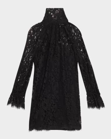 Chloe Turtleneck Long-Sleeve Lace Shift Dress