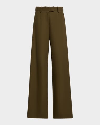 Brandon Maxwell Tenley Mid-Rise Wide-Leg Trousers