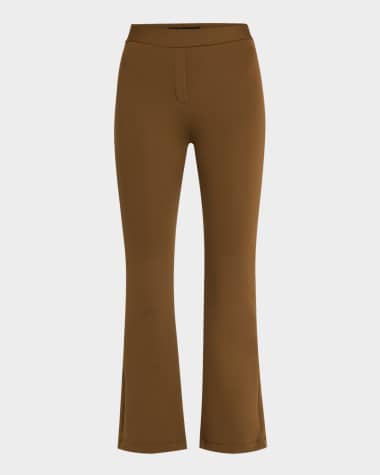 Brandon Maxwell Mid-Rise Neoprene Kickflare Crop Trousers