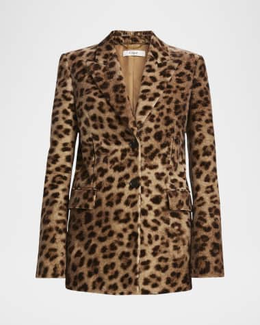 Chloe Leopard-Print SIngle-Breasted Jacket
