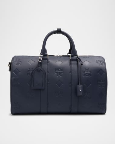 MCM Men's Ottomar Small Embossed Leather Duffel Bag