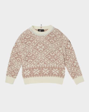 Moncler Grenoble Girl's Snowflake Intarsia Sweater, Size 8-14