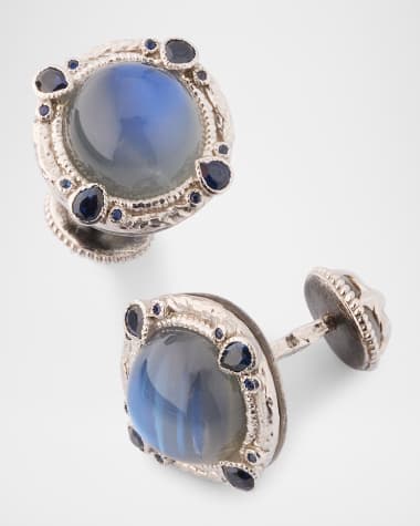 Armenta Men's Moonstone Doublet Cufflinks in Sterling Silver