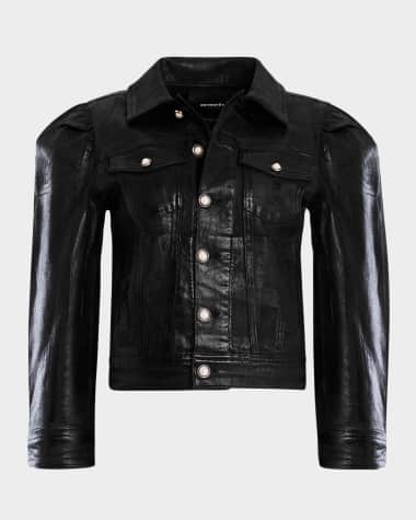 Retrofete Ada Puff-Sleeve Coated Denim Jacket