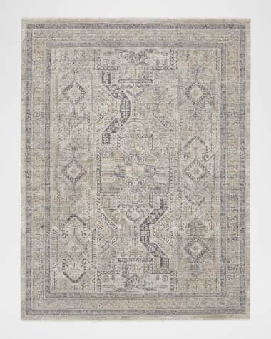 Nourison Lynx Gray/Blue Power-Loomed Rug, 8' x 10'
