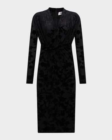 Diane von Furstenberg Tamra Flocked Bodycon Midi Dress