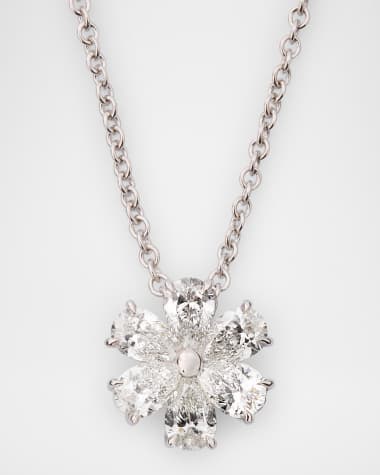 Rahaminov Diamonds 18K White Gold Diamond Flower Necklace
