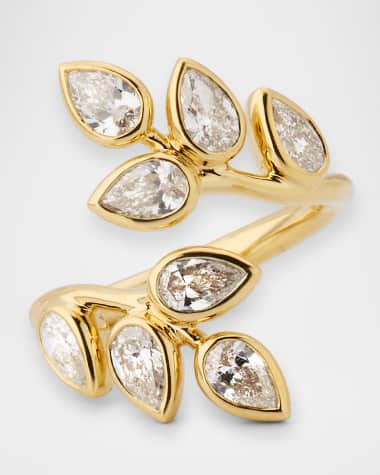 Rahaminov Diamonds 18K Yellow Gold Diamond Branch Statement Ring, Size 6.5