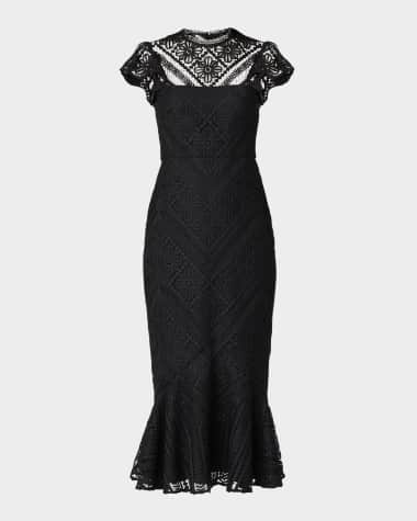 Shoshanna Lea Floral Lace Mermaid Midi Dress