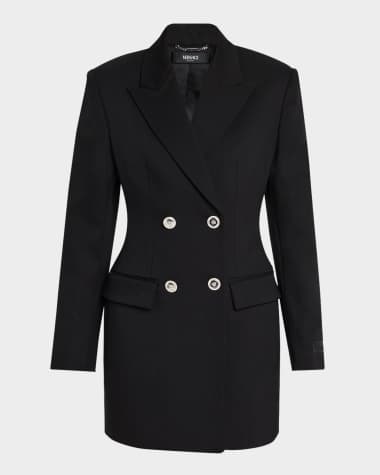 Versace Chainmail Cutout Double-Breasted Evening Jacket