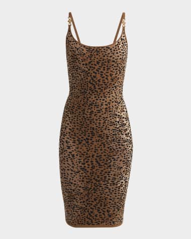 Versace Leopard Jacquard Knit Dress