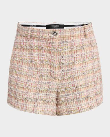 Versace Metallic Fancy Eyelash Tweed Shorts