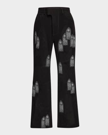 WHO DECIDES WAR Men's Suede Moto Five-Pocket Pants