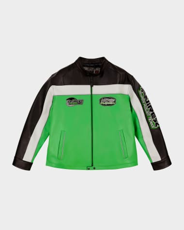 AVIREX Men's Lone Wolf Leather Racer Jacket
