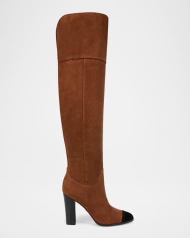 Veronica Beard Conrad Suede Over-The-Knee Boots