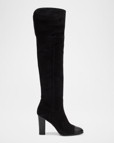 Veronica Beard Conrad Suede Over-The-Knee Boots