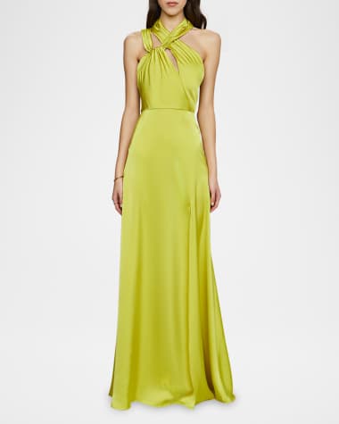 AMUR Allen Strappy Satin Gown