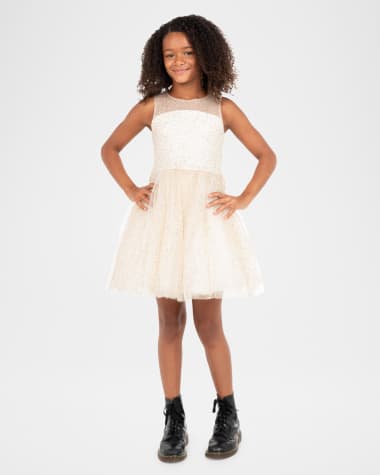 Zoe Girl's Sabrina Sparkly Metallic Dress, Size 7-16