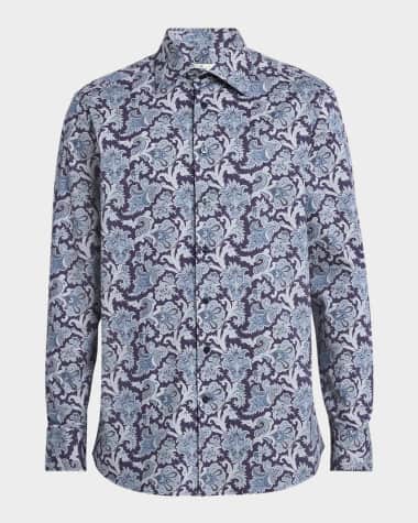Etro Men's Floral Patterned Sport Shirt