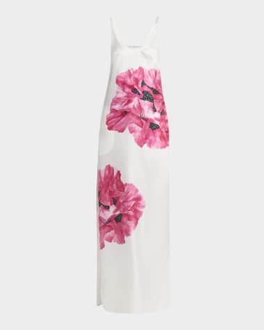Stella McCartney Flower Print Silk Tank Gown