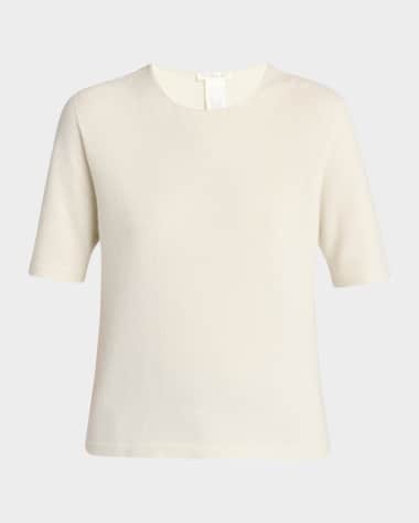 THE ROW Ipar Short Sleeve Cashmere Top