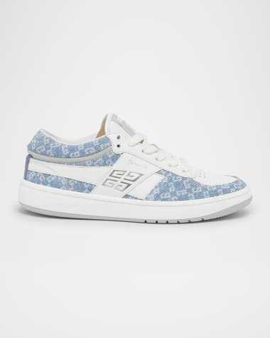 Givenchy GG Denim Leather Low-Top Sneakers