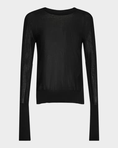 Jil Sander Sheer Knit Crewneck Sweater