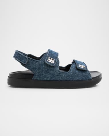 Givenchy 4G Denim Strap Flat Sandals