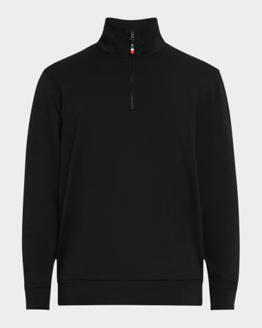 Orlebar Brown Men's Isar Merino Quarter-Zip Sweatshirt