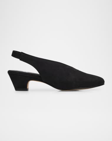 Eileen Fisher Moddie Metallic Suede Slingback Pumps