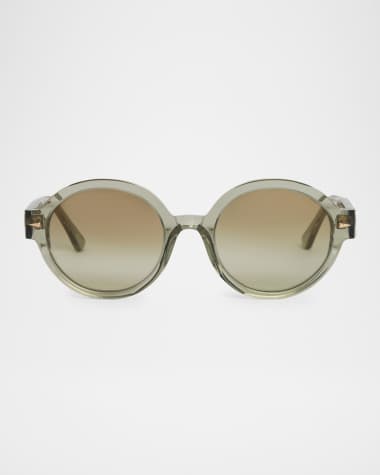 AHLEM Rue De Soleil Acetate & Nylon Round Sunglasses