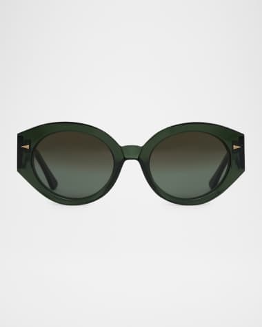 AHLEM Art Deco Acetate & Nylon Round Sunglasses