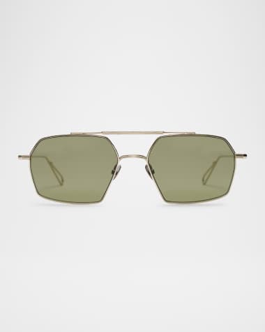 AHLEM Haussman Rectangle Metal & Nylon Sunglasses