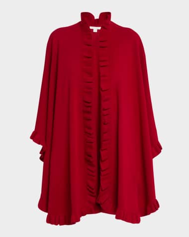 Sofia Cashmere Ruffle-Trim Cashmere Cape