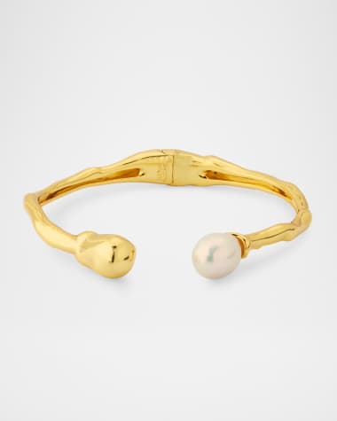 Alexis Bittar Perla Freshwater Pearl Hinge Cuff Bracelet