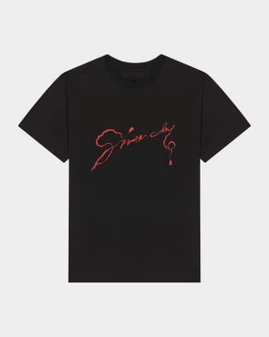 Givenchy Men's Jersey CNY Snake-Print T-Shirt